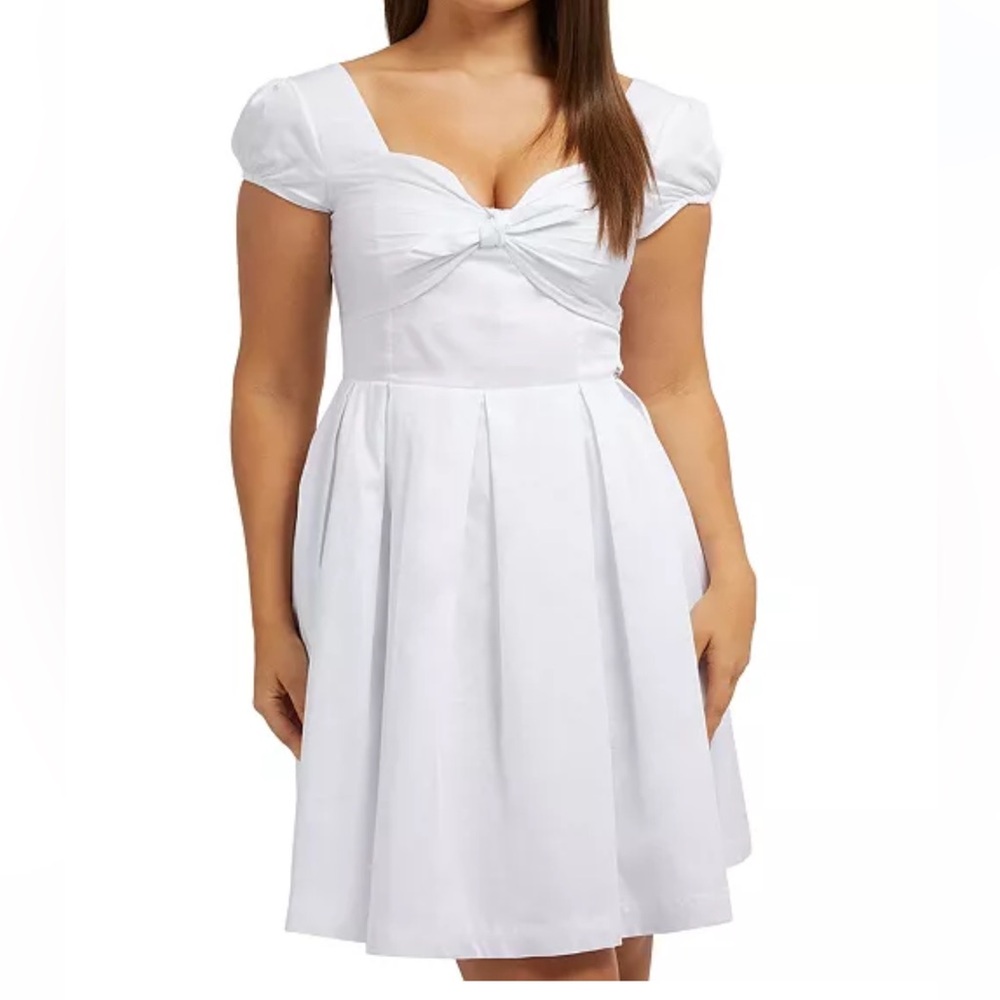 Guess Karida Cap-Sleeve Flared Dress - Picture 2 of 15